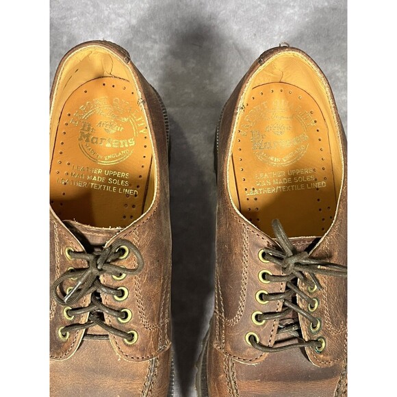 Dr Martens Shoes Size 4 The Original 2046 Brown Leather Made In England Vintage